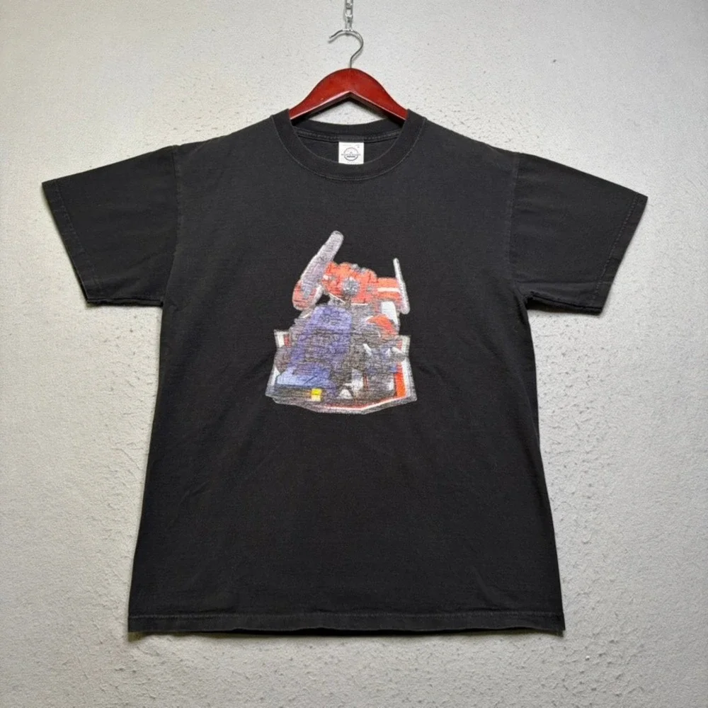 Delta T-Shirt Mens M Black Transformers Optimus Prime Vintage 90s Faded Graphic